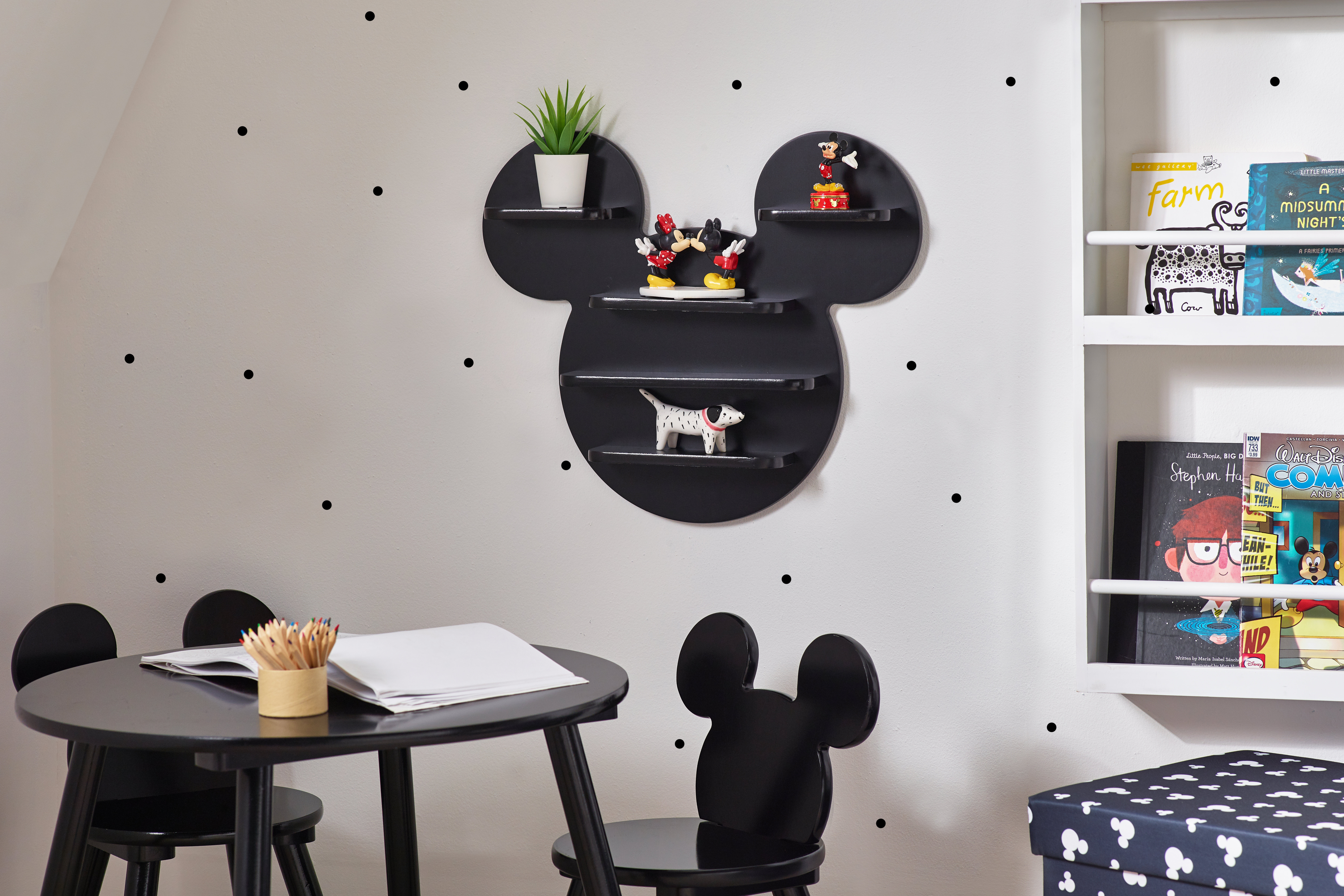 Disney Mickey Mouse Black Wall Shelf | Wayfair.co.uk